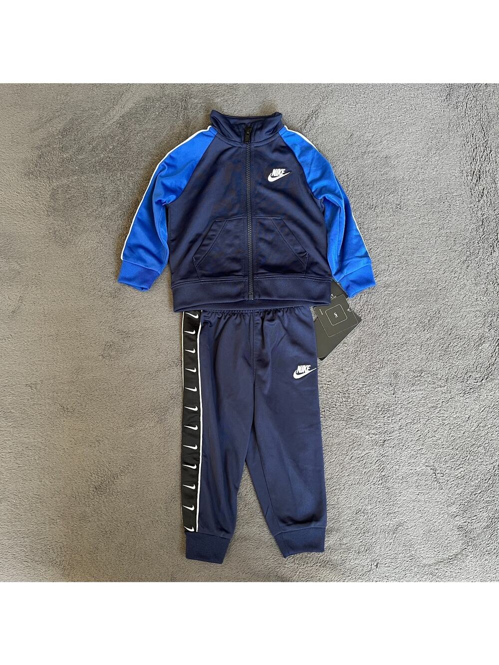Nike Little Midnight Royal Navy Tricot Tracksuit 2 Piece Outfit Set Kids Sz 12M